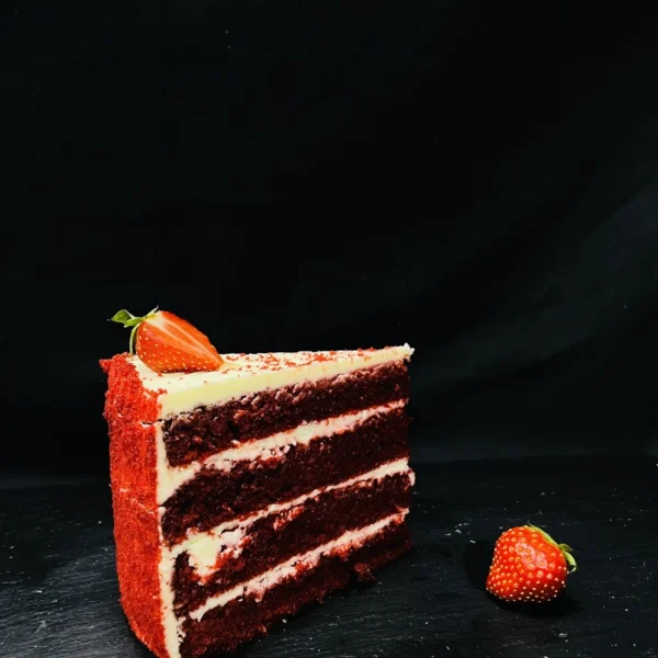 Part de Red Velvet, gâteau moelleux au chocolat et à la vanille