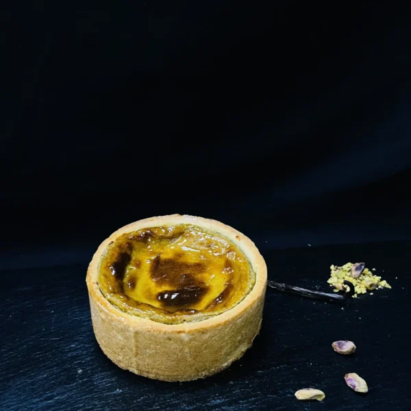Flan individuel à la pistache, dessert crémeux et raffiné